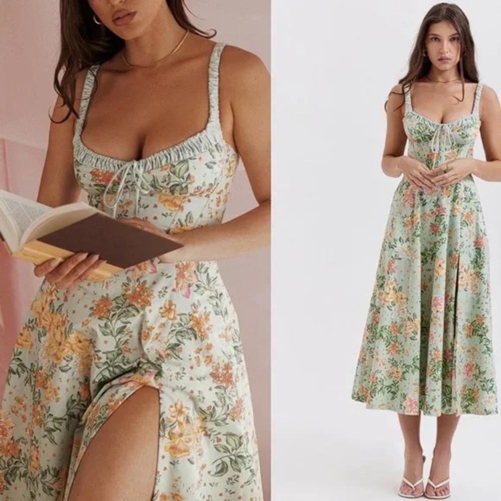 HOUSE OF CB Sabrina Corset Fit & Flare Dress